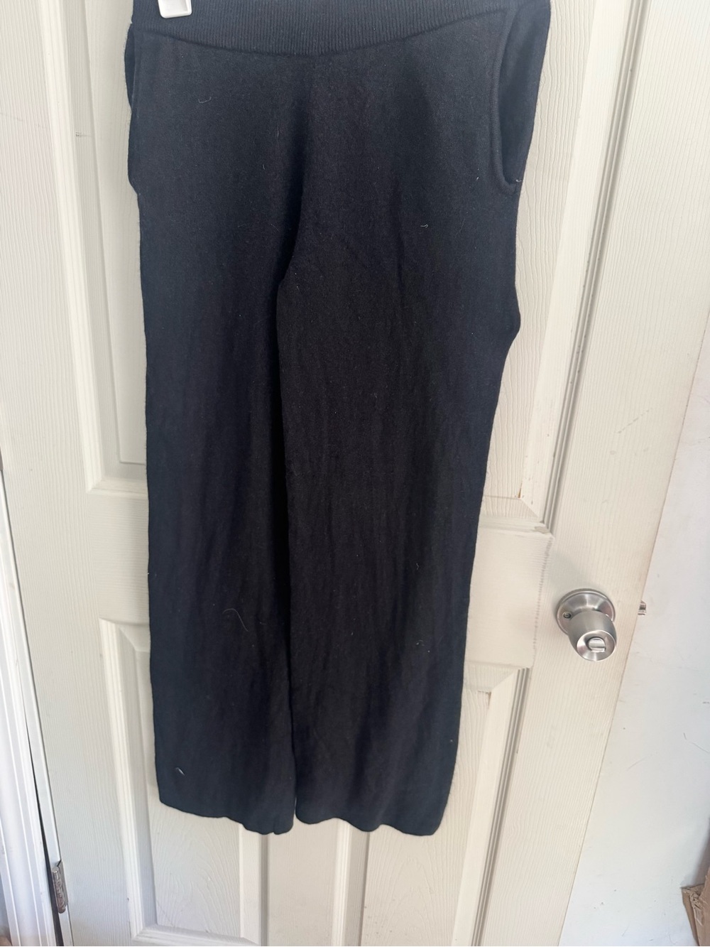 Sofia Cashmere Sweatpants Womens Small Black 100% Drawstring Lightweight Joggers